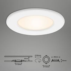 BRILONER BRILONER LED vstavané svietidlo, priemer. 11,5 cm, 6 W, biele IP44 BRI 7053-016