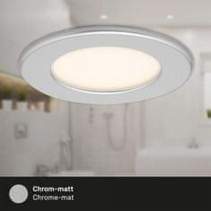 BRILONER BRILONER LED vstavané svietidlo, priemer. 11,5 cm, 6 W, matný chróm IP44 BRI 7053-014