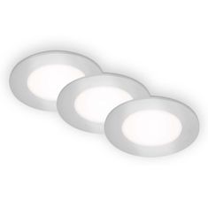 BRILONER BRILONER LED vstavané svietidlá 3ks sada, pr.8,6 cm, 3x LED, 3 W, 350 lm, matný chróm IP65 BRI 7057-434