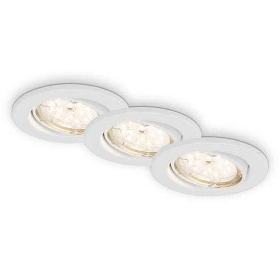 BRILONER BRILONER 3ks sada LED vstavané svietidlo, priemer. 8,6 cm, 5 W, biele BRI 7219-036