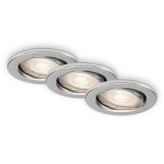 BRILONER BRILONER 3ks sada LED vstavané svietidlo, priemer. 8,6 cm, 5 W, hliník BRI 7220-039