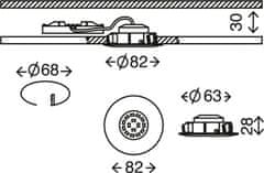 BRILONER BRILONER LED vstavané svietidlo, priemer. 8,2 cm, 5 W, biele BRI 7209-016