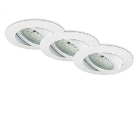 BRILONER BRILONER 3ks sada LED vstavané svietidlo, priemer. 8,2 cm, 6,5 W, biele BRI 7296-036