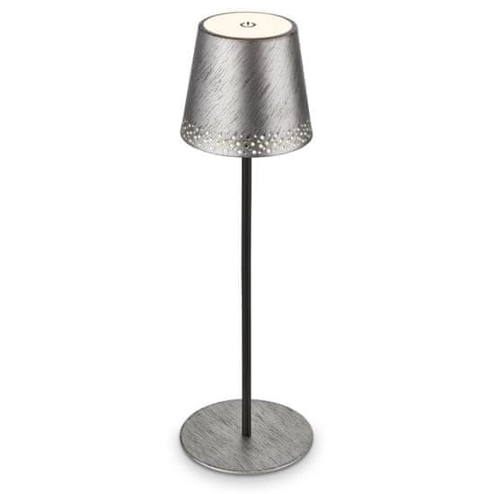 BRILONER BRILONER LED nabíjacia stolná lampa 38 cm 2,6 W 280lm antická strieborná IP44 BRILO 7438-214