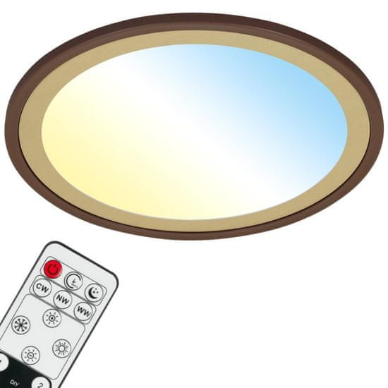 BRILONER BRILONER Ultraploché CCT-svietidlo LED panel s priamym a nepriamym osvetlením, pr.42 cm, LED, 22 W, 3000 lm, hnedo-zlatá BRILO 7455-417
