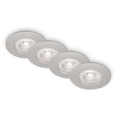 BRILONER BRILONER LED vstavané svietidlá, pr.9 cm, 4x LED, 4,9 W, 480 lm, matný chróm BRILO 7999-044