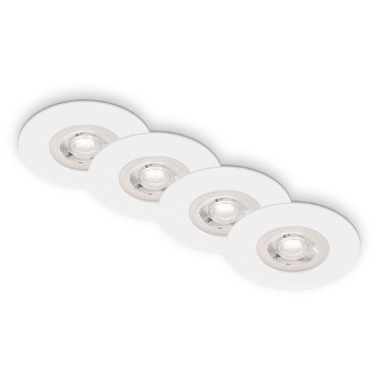 BRILONER BRILONER LED vstavané svietidlá, pr.9 cm, 4x LED, 4,9 W, 480 lm, biele BRILO 7999-046