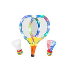 Solex Hračka badminton plážové rakety set svietiace led