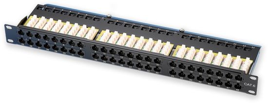 LAN-TEC PP-158 48P/C6 - 19" patch panel 1U, 48 portů C6