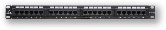 LAN-TEC PP-112 24P/C5E - černá - 19" patch panel 1U, 24 portů C5E