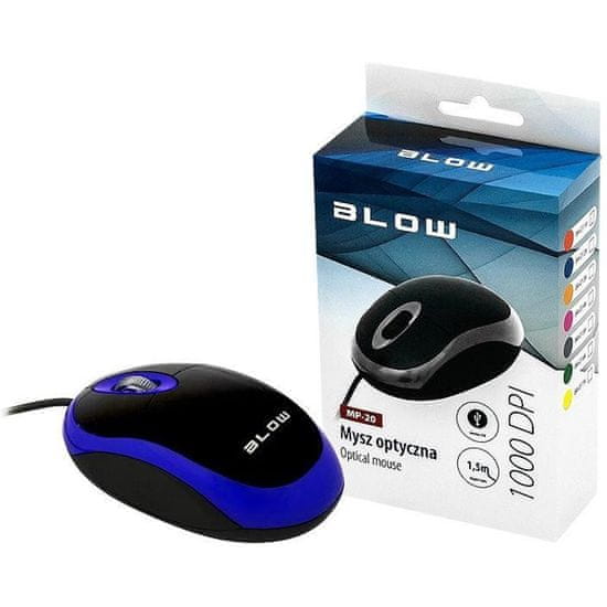 Blow Myš optická drôtová BLOW MP-20 modrá