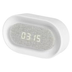 LEDVANCE Budík digitálny s LED svetlom biely LEDVANCE LINEAR LED CLOCK DIM ACCU