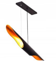 Toolight Stropná lampa APP298-1CP Tuba čierne zlato 60cm