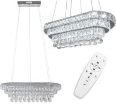 Toolight Stropné svietidlo závesné Crystal LED 102W diaľkové ovládanie APP417-CP