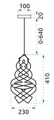 Toolight Stropné svietidlo visiace v podkrovnom stuha LH2063