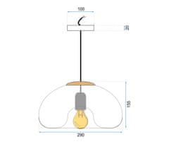 Toolight Zrkadlová sklenená závesná lampa APP323-1CP Gold
