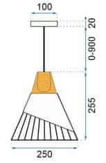 Toolight Závesná stropná lampa APP223-1CP zo škandinávskeho kovu