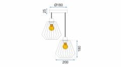 Toolight Stropná lampa závesná dvojitá kovová podkrovie 392196