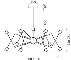 Toolight Závesné stropné svietidlo APP258-12C