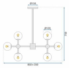 Toolight Závesné stropné svietidlo 8 guličiek APP269-8C