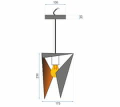 Toolight GEOMETRICKÁ ČIERNA Trojuholníková stropná lampa APP253-1CP