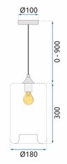 Toolight Sklenené závesné stropné svietidlo APP310-1CP LOFT