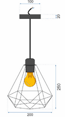 Toolight Závesná lampa DIAMOND Svetlo zlatá 392197