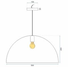 Toolight Stropná lampa závesná kovová miska čierna 50cm