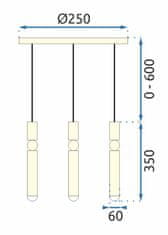 Toolight Závesné stropné svietidlo APP471-3CP Gold