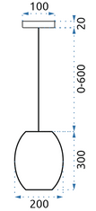 Toolight Sklenená závesná lampa APP565-1CP Gold