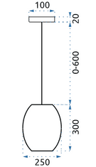 Toolight SKLO ZÁVESNÉ SVETLO LOFT Jantárové APP567-1CP