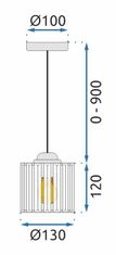 Toolight Stropné svietidlo Crystal APP511-1CP Black