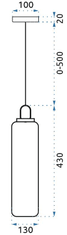 Toolight Sklenené závesné stropné svietidlo Tuba APP631-1CP