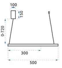 Toolight Kruhová LED lampa + diaľkové ovládanie APP692-30-50 Black