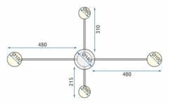 Toolight LED 4-ramenná stropná lampa APP519-4C čierna