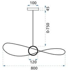 Toolight Závesná LED lampa 80cm APP652-1CP