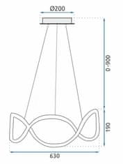 Toolight Moderné stropné svietidlo LED + PILOT APP801-CP Twist Chrome