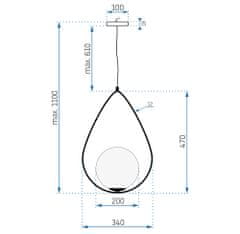 Toolight Moderné stropné svietidlo do podkrovia APP938-1CP Black