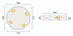 Toolight LAMPA Diamond APP876-C Gold 40 cm