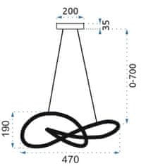 Toolight Moderné stropné svietidlo LED + PILOT APP818-CP Gold