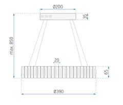 Toolight Stropné svietidlo Crystal LED APP1040-CP + diaľkové ovládanie