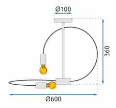 Toolight Lampa 4 APP1093-4C čierna