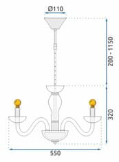 Toolight Stropná lampa na zavesenie APP1081-6CP