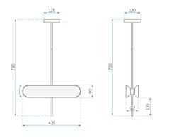 Toolight LED závesné stropné svietidlo APP832-CP Gold