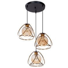 Toolight Sklenené gule Stropná lampa APP1137-3C Black Gold