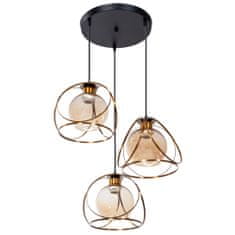 Toolight Sklenené gule Stropná lampa APP1137-3C Black Gold