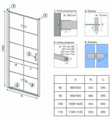 REA Sprchové dvere Best 80 + profil