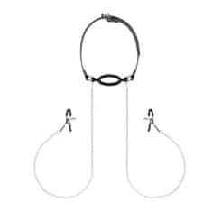 Easytoys Bedroom Fantasies Nipple Clamps & O-Ring Gag, svorky s roubíkom