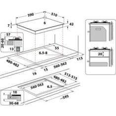 Whirlpool Plynová varná deska GOFL 629/NB1