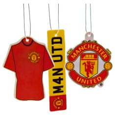 FAN SHOP SLOVAKIA Osviežovač do auta Manchester United FC, 3 kusy, klubový design, 7x7cm